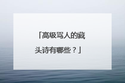 高级骂人的藏头诗有哪些？