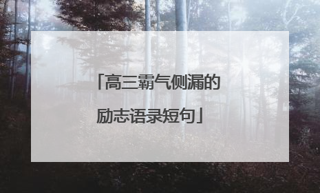 高三霸气侧漏的励志语录短句