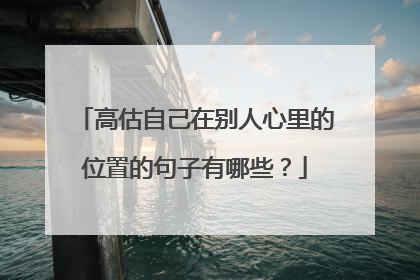 高估自己在别人心里的位置的句子有哪些？