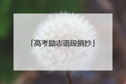 高考励志语段摘抄