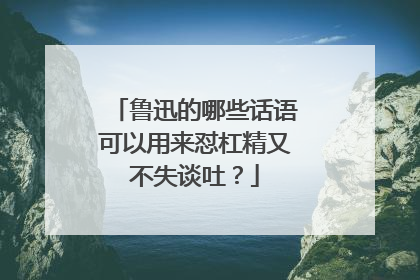 鲁迅的哪些话语可以用来怼杠精又不失谈吐？