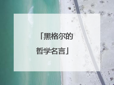 黑格尔的哲学名言