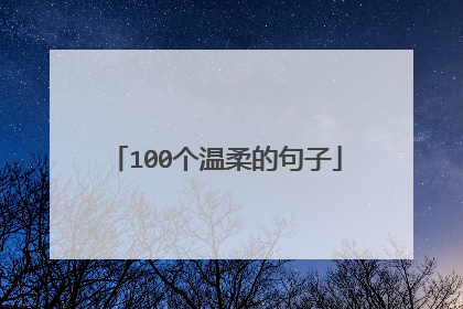 100个温柔的句子