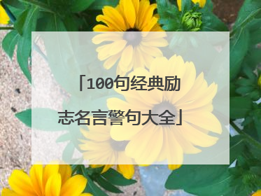 100句经典励志名言警句大全