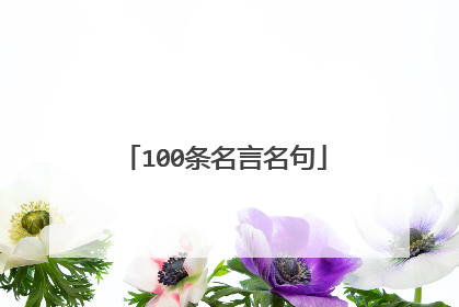 100条名言名句