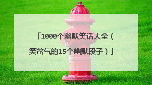 1000个幽默笑话大全（笑岔气的15个幽默段子）