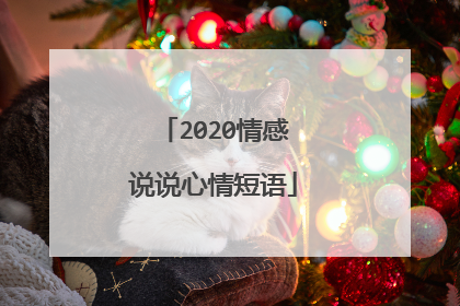 2020情感说说心情短语