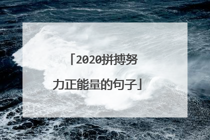 2020拼搏努力正能量的句子