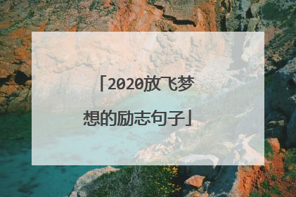 2020放飞梦想的励志句子