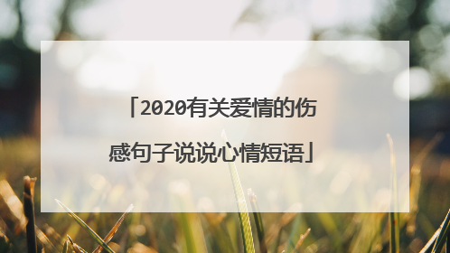 2020有关爱情的伤感句子说说心情短语