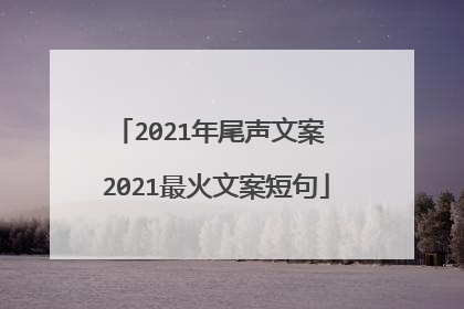 2021年尾声文案 2021最火文案短句