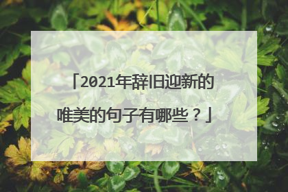 2021年辞旧迎新的唯美的句子有哪些？