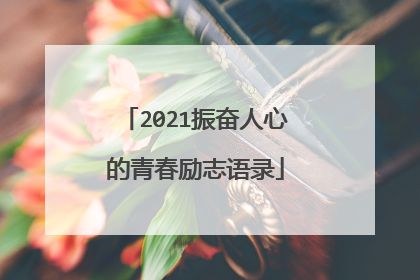 2021振奋人心的青春励志语录