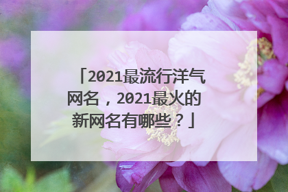 2021最流行洋气网名，2021最火的新网名有哪些？