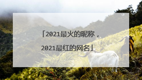 2021最火的昵称，2021最红的网名