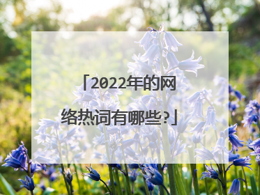 2022年的网络热词有哪些?