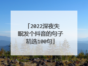 2022深夜失眠发个抖音的句子精选100句