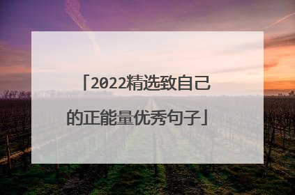 2022精选致自己的正能量优秀句子