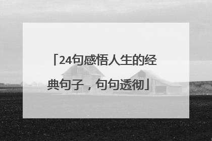 24句感悟人生的经典句子，句句透彻