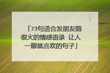 73句适合发朋友圈很火的情感语录 让人一眼就喜欢的句子