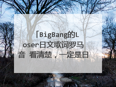 BigBang的Loser日文歌词罗马音 看清楚，一定是日文歌词的罗马音！ 符合要求追加100