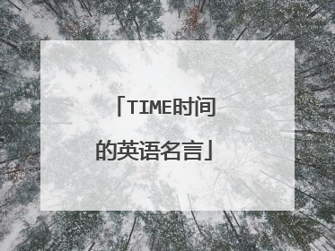 TIME时间的英语名言