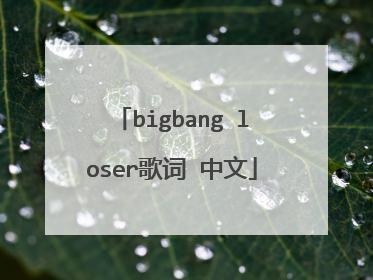 bigbang loser歌词 中文