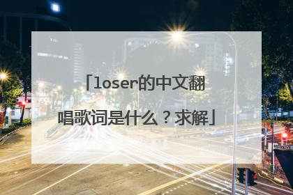 loser的中文翻唱歌词是什么？求解