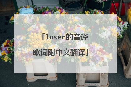 loser的音译歌词附中文翻译