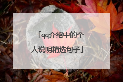 qq介绍中的个人说明精选句子