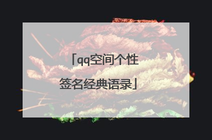 qq空间个性签名经典语录