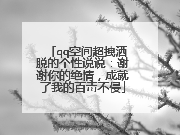 qq空间超拽洒脱的个性说说：谢谢你的绝情，成就了我的百毒不侵