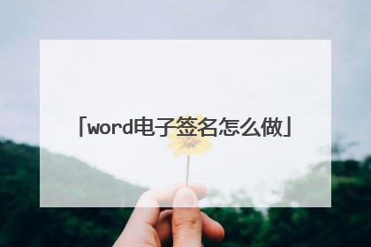 word电子签名怎么做